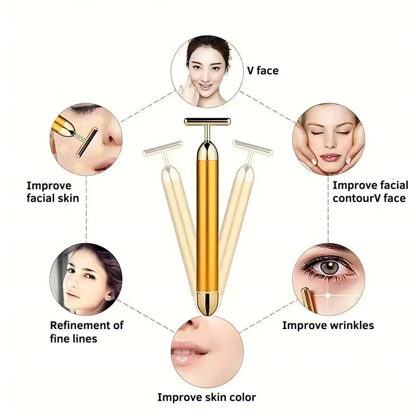 24K Gold Electric Facial Massage Roller