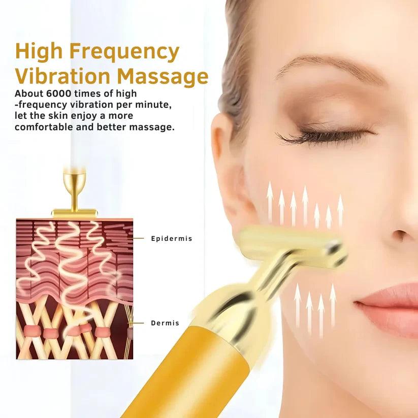 24K Gold Electric Facial Massage Roller