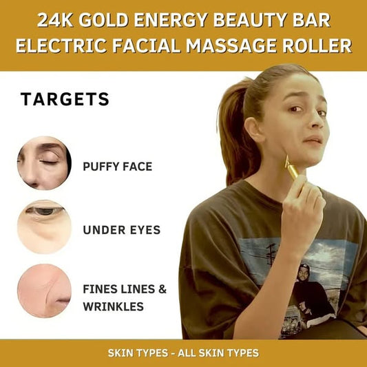 24K Gold Electric Facial Massage Roller
